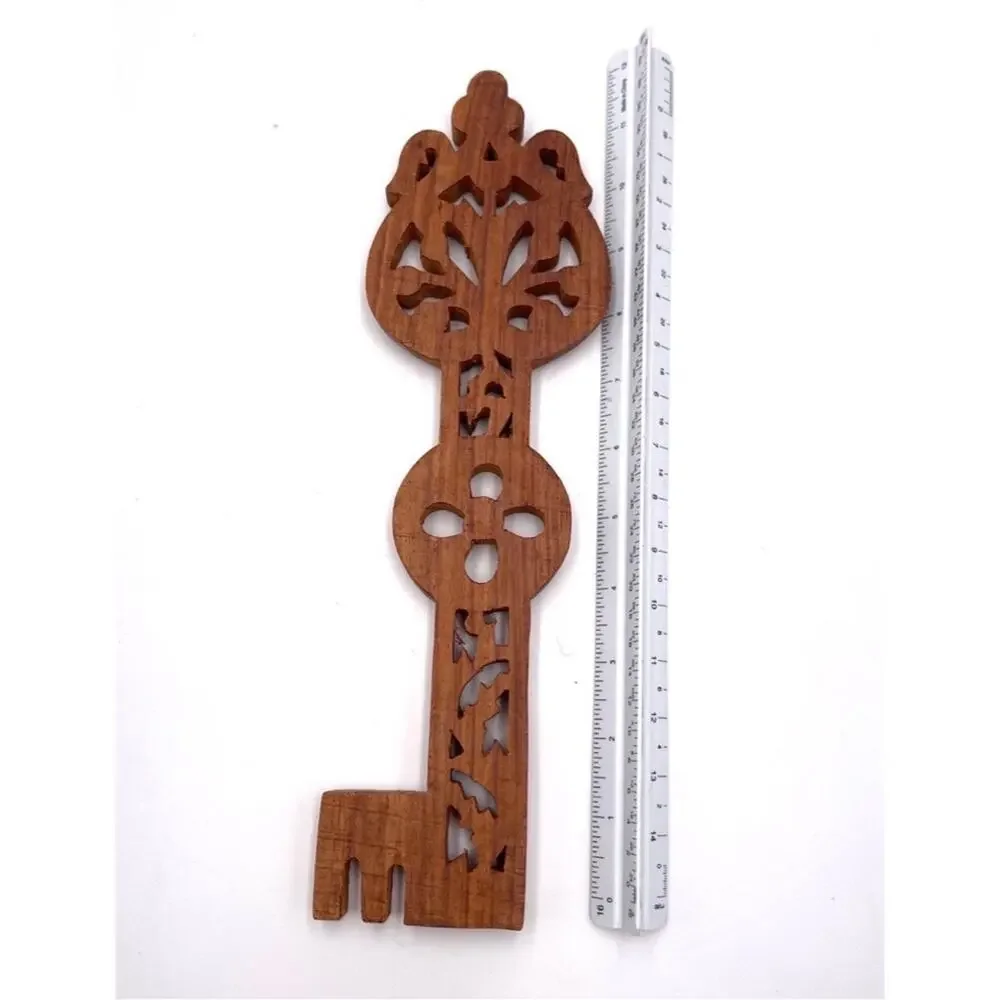 Home decor Handcrafted wood carved key